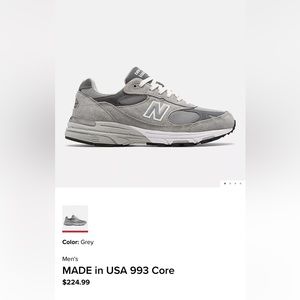 Grey New Balance 993 (Excellent Condition)(With Box)
